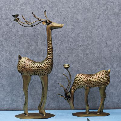 Handcrafted Metal Deer Set for Showpiece - ArtyCraftz.com