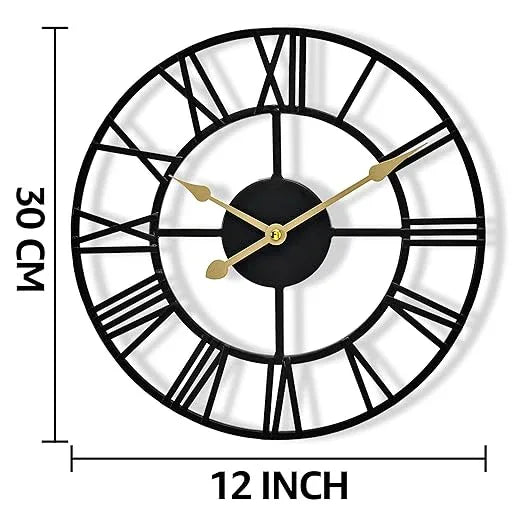 Metal Skeleton Decorative Wall Clock with Roman Numerals - ArtyCraftz.com