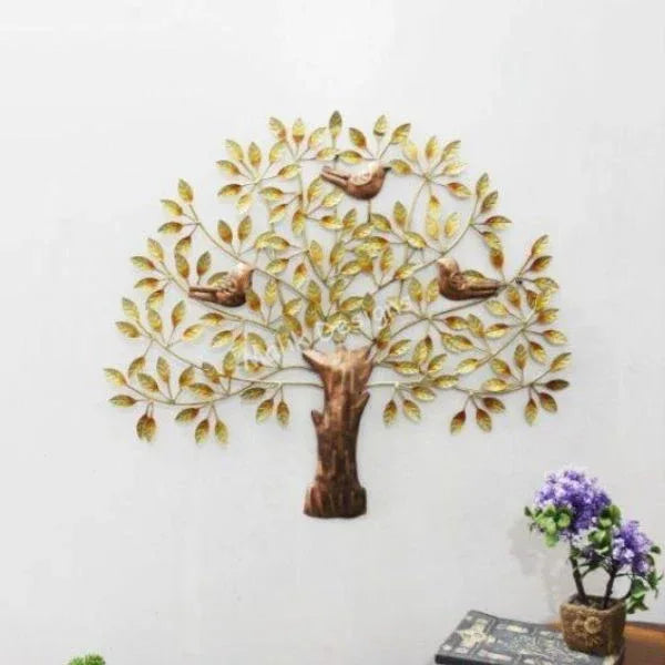Metal Tree of Life Wall Art WIth Bird Birds Sitting On Branches Modern Artwork Diwali Gift - ArtyCraftz.com