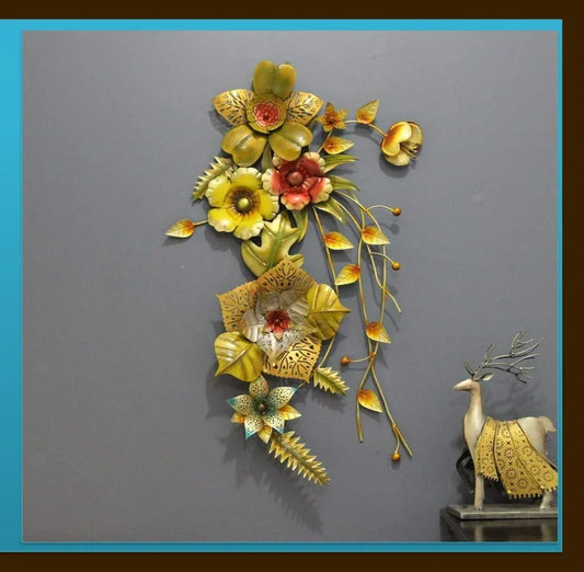 Metal Golden Blossom Wall Decor Mounted Hanging