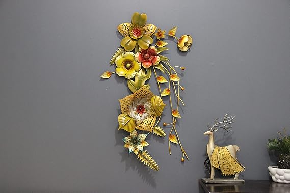 Metal Golden Blossom Wall Decor Mounted Hanging