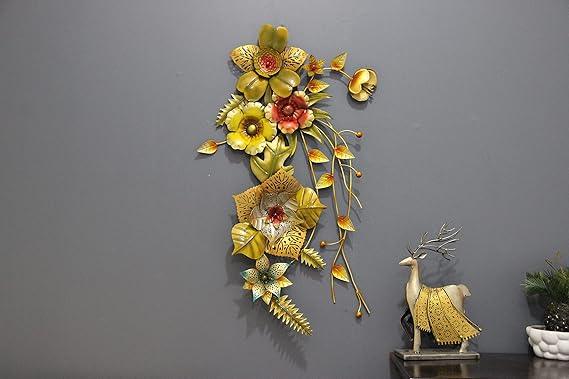 Metal Golden Blossom Wall Decor Mounted Hanging