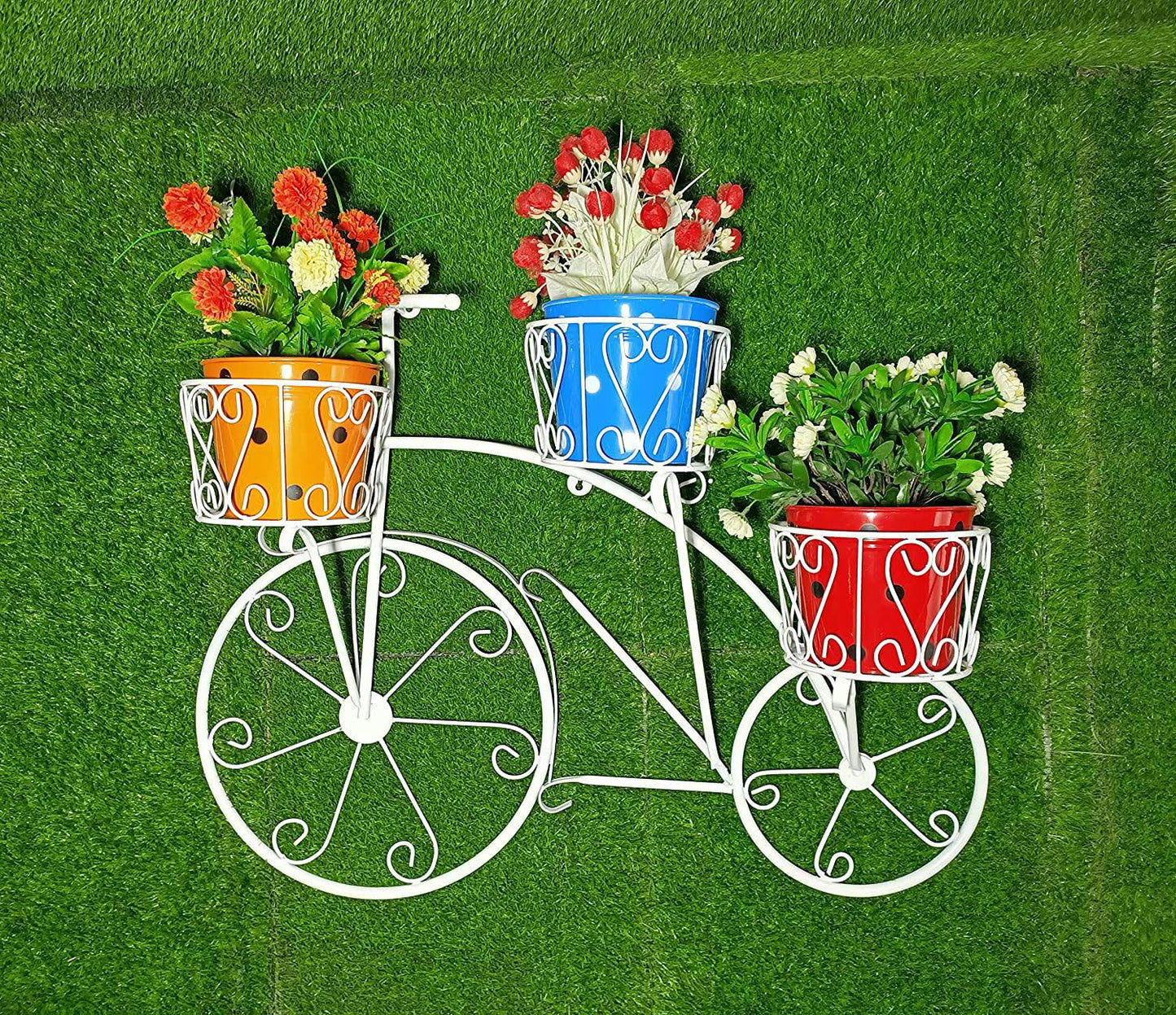 Metal Wall Mounted Cycle Style Plant Stand - ArtyCraftz.com