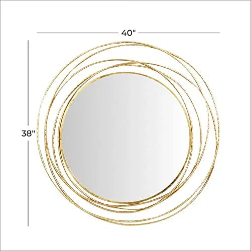 Metal Wall Mounted Golden Round Spiral Mirror