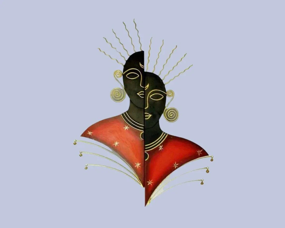 Metal Western Art Cut Face Wall Hanging