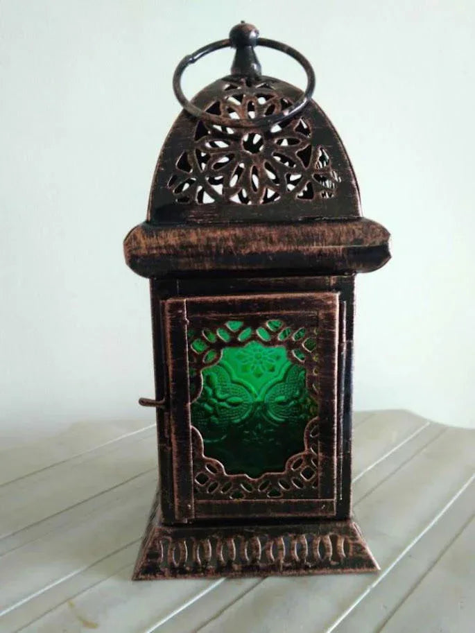 Metal and Glass Lanterns Set of 1 Pieces - ArtyCraftz.com