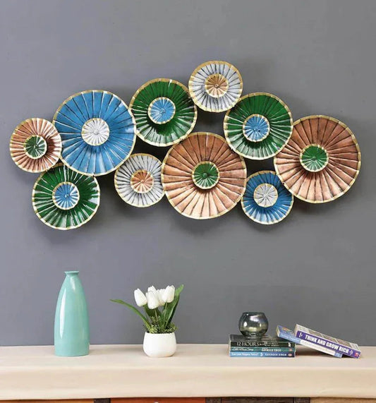 Metallic Multicolor Plates Wall Art-ArtyCraftz.com