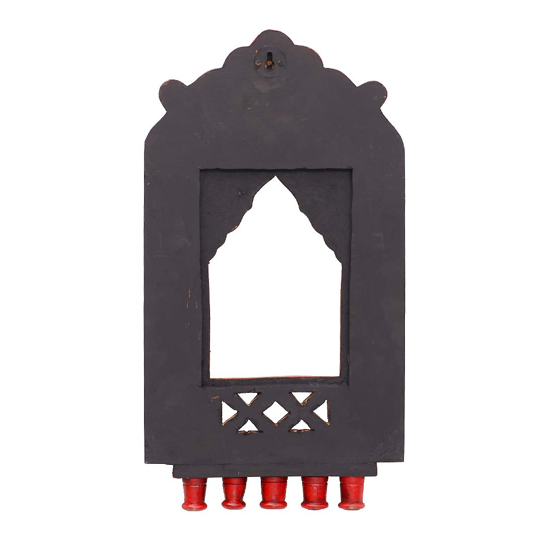 Mina Solid Wood Hand Painted Wall Hanging Jharokha