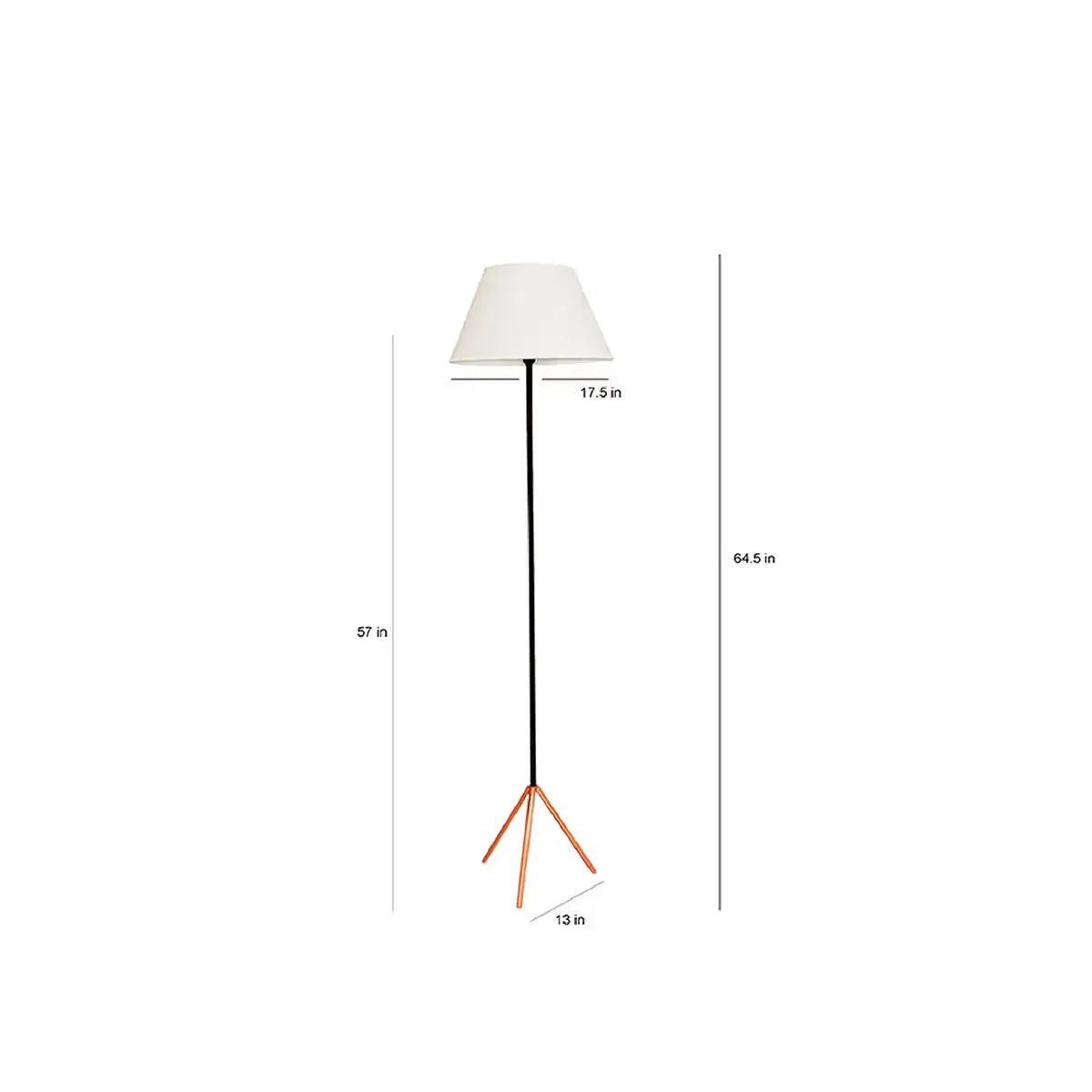 Mizuko Matte White Cotton Shade Floor Lamp with Black & Copper Base - ArtyCraftz.com
