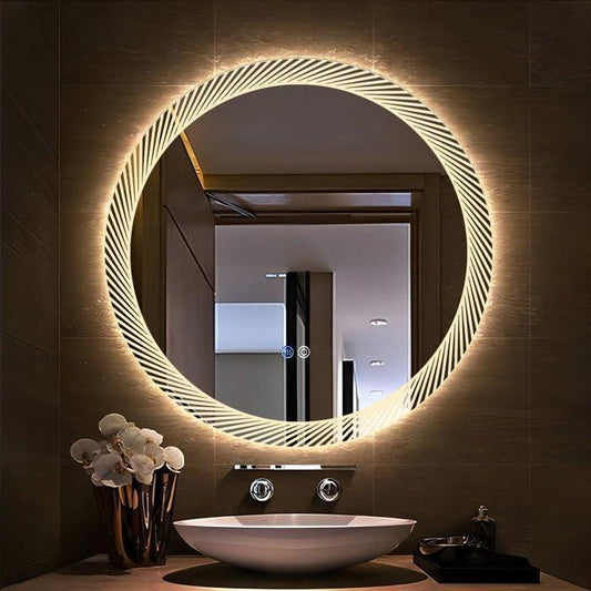 Modern Arrow-Imprinted LED Mirror-ArtyCraftz.com