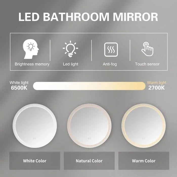 Modern Arrow-Imprinted LED Mirror-ArtyCraftz.com