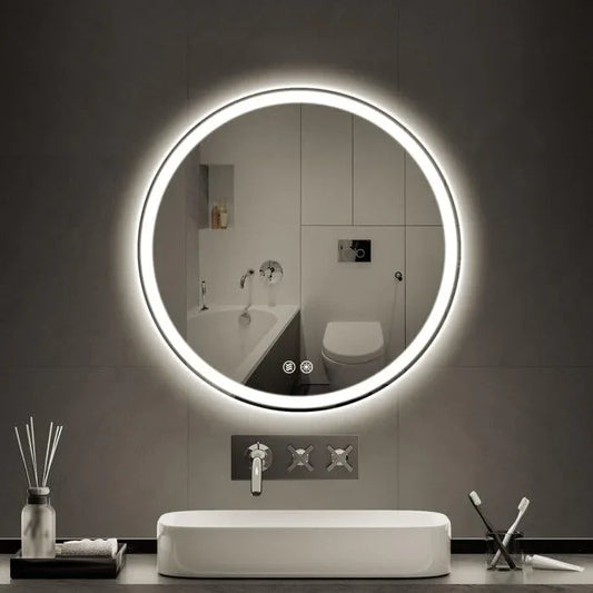 Modern Bathroom LED Lighted Round Mirror-ArtyCraftz.com