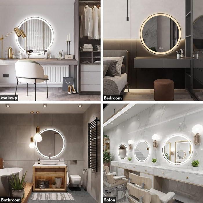Modern Bathroom LED Lighted Round Mirror-ArtyCraftz.com