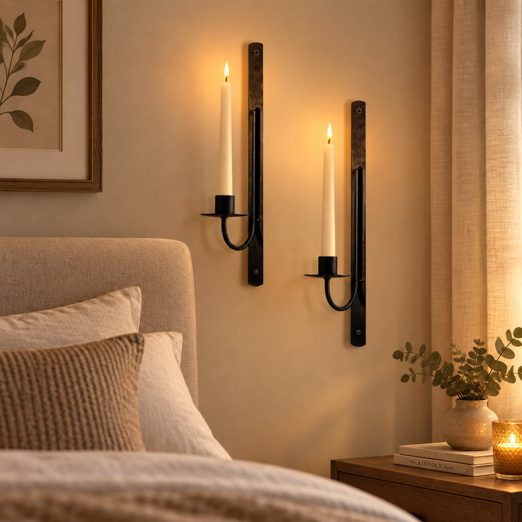 Modern Wrought Iron Wall Candle Holder-artycraftz.com