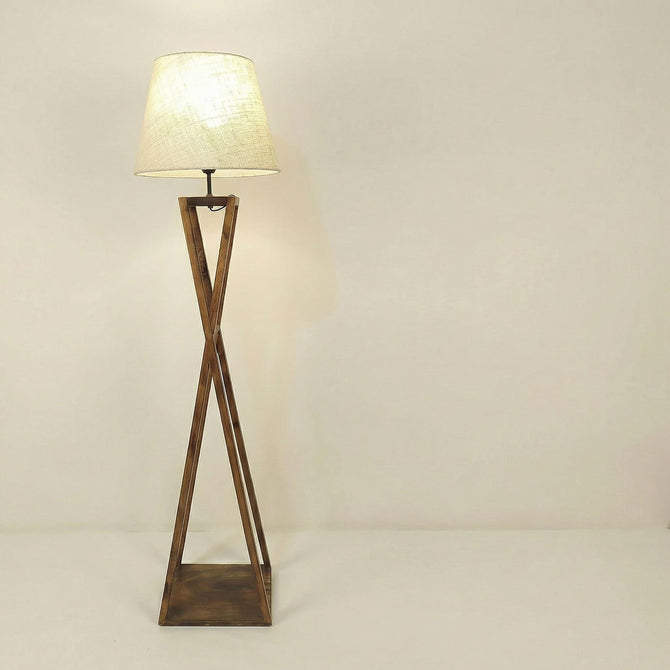 Monica Wooden Floor Lamp With Jute Lampshade-artycraftzcom