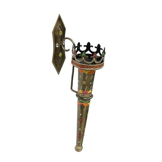 Multicolor Iron Metal Mashal Wall Decor, For Home,Hotel-ArtyCraftz