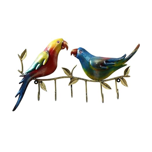 Multicolor Metal Parrot Keyholder-ArtyCraftz