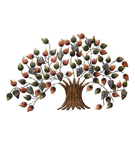 Multicolor Tree Metal Wall Art Decorative Iron Leaf Wall Decor-ArtyCraftz.com