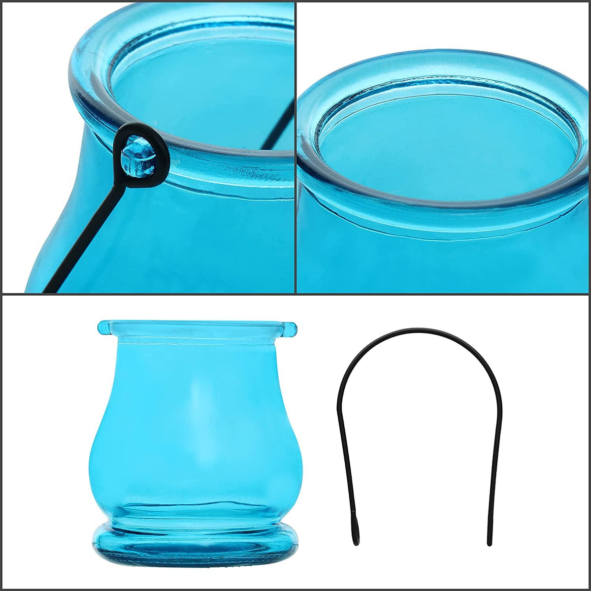 Multicolor glass hanging tealight candle holders with metal handles-artycraftz.com