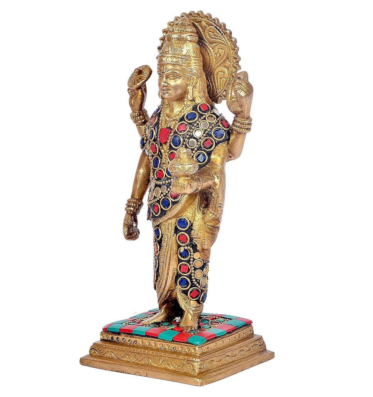 Multicolour Brass Dhanvantari Statue