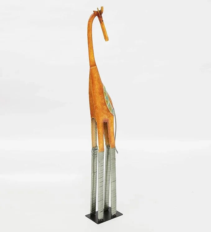 Multicolour Metal Giraffe Figurine Showpiece