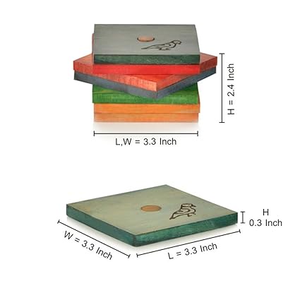 Multicolured Parrot Carving Wooden Coasters Set Hole - Wooden Table Coaster - ArtyCraftz.com