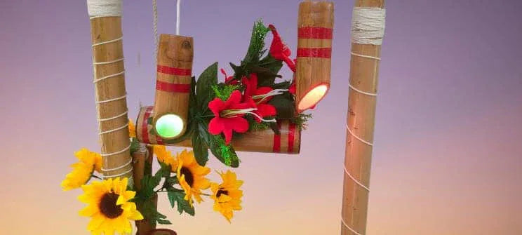 Multiple Water Flow with Lights Bamboo Fountain - ArtyCraftz.com