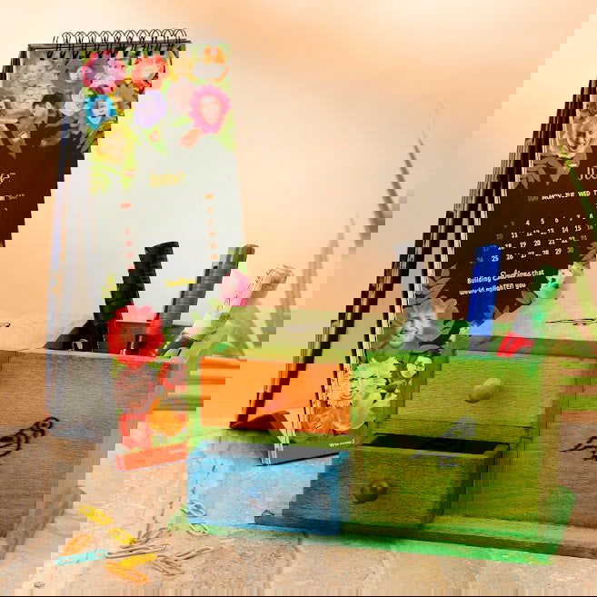 Muticoloured Wooden Decorative Study Table Organizer with Pen Stand - ArtyCraftz.com