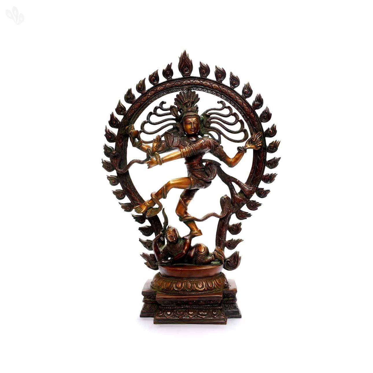 Shiva Idol / Statue - Dancing Shiva / Natraja - Copper Orange Color - 21" - ArtyCraftz.com