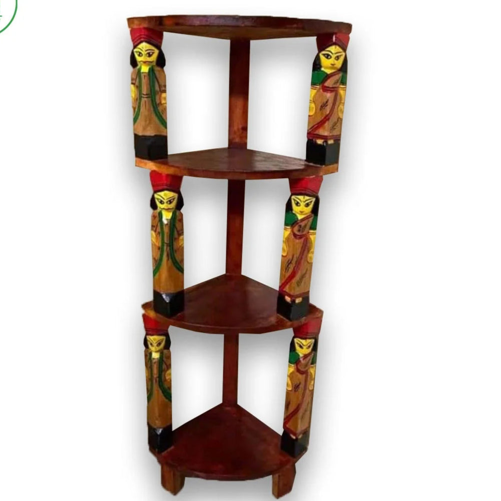 Natungram Wooden Craved Corner Table