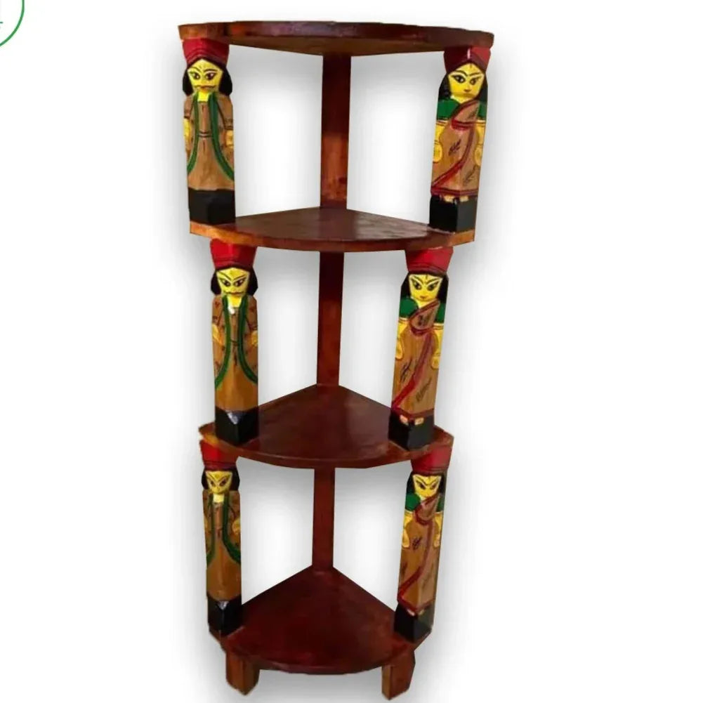 Natungram Wooden Craved Corner Table