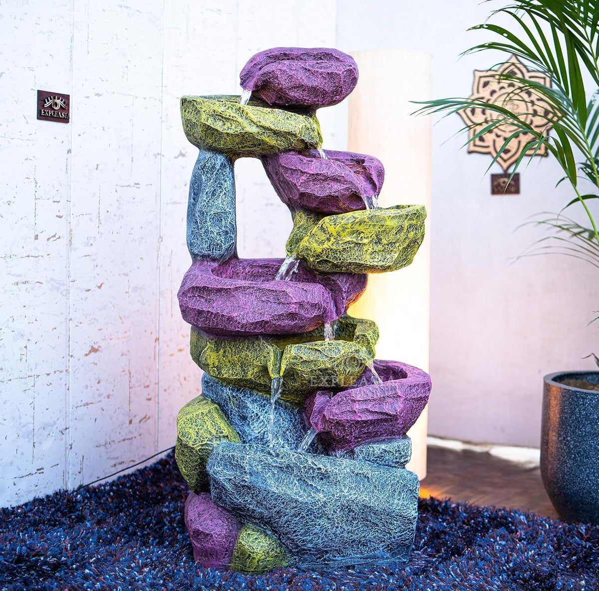Natural Elegance Rock Stone Water Fountain-ArtyCraftz.com