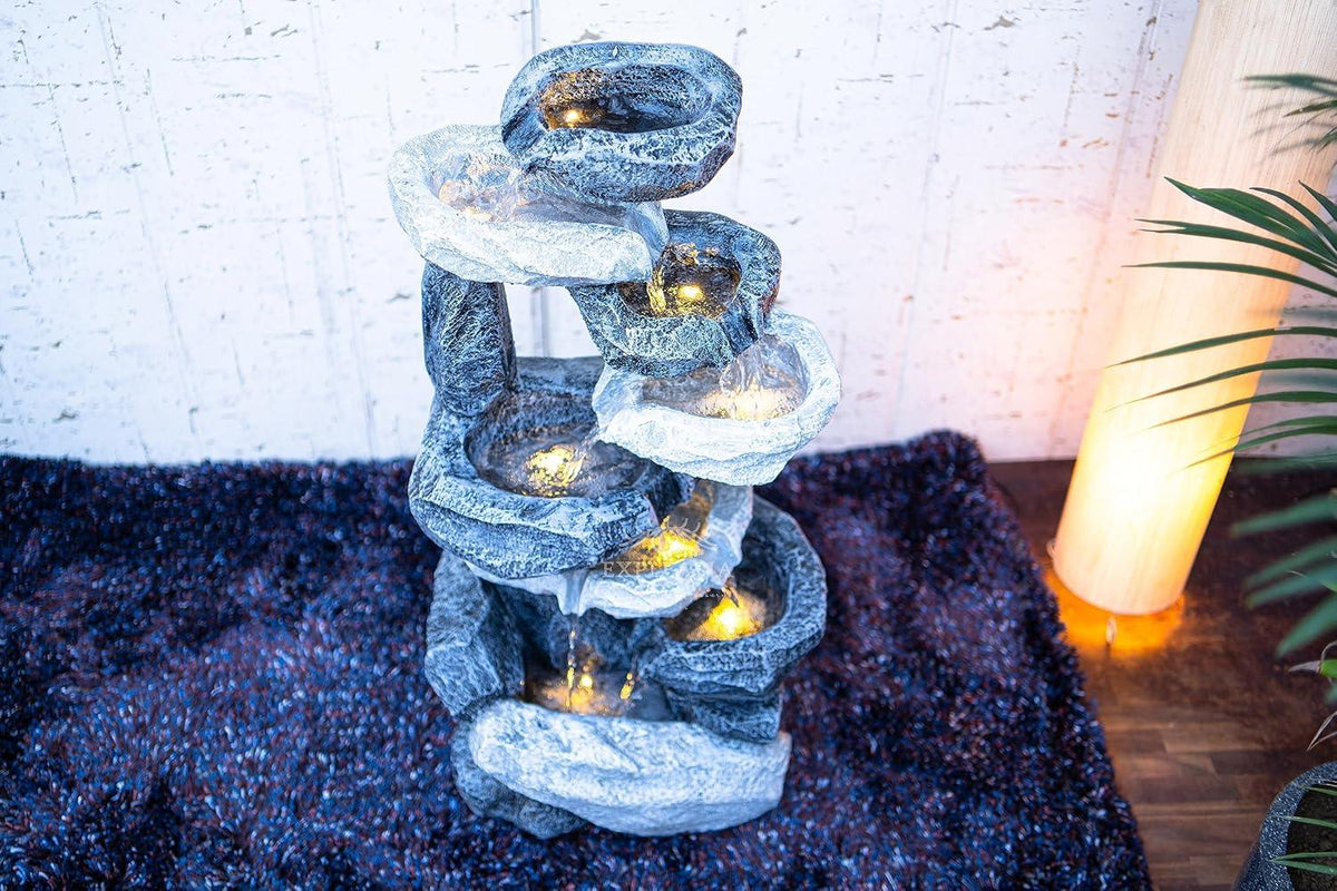 Natural Elegance Rock Stone Water Fountain-ArtyCraftz.com