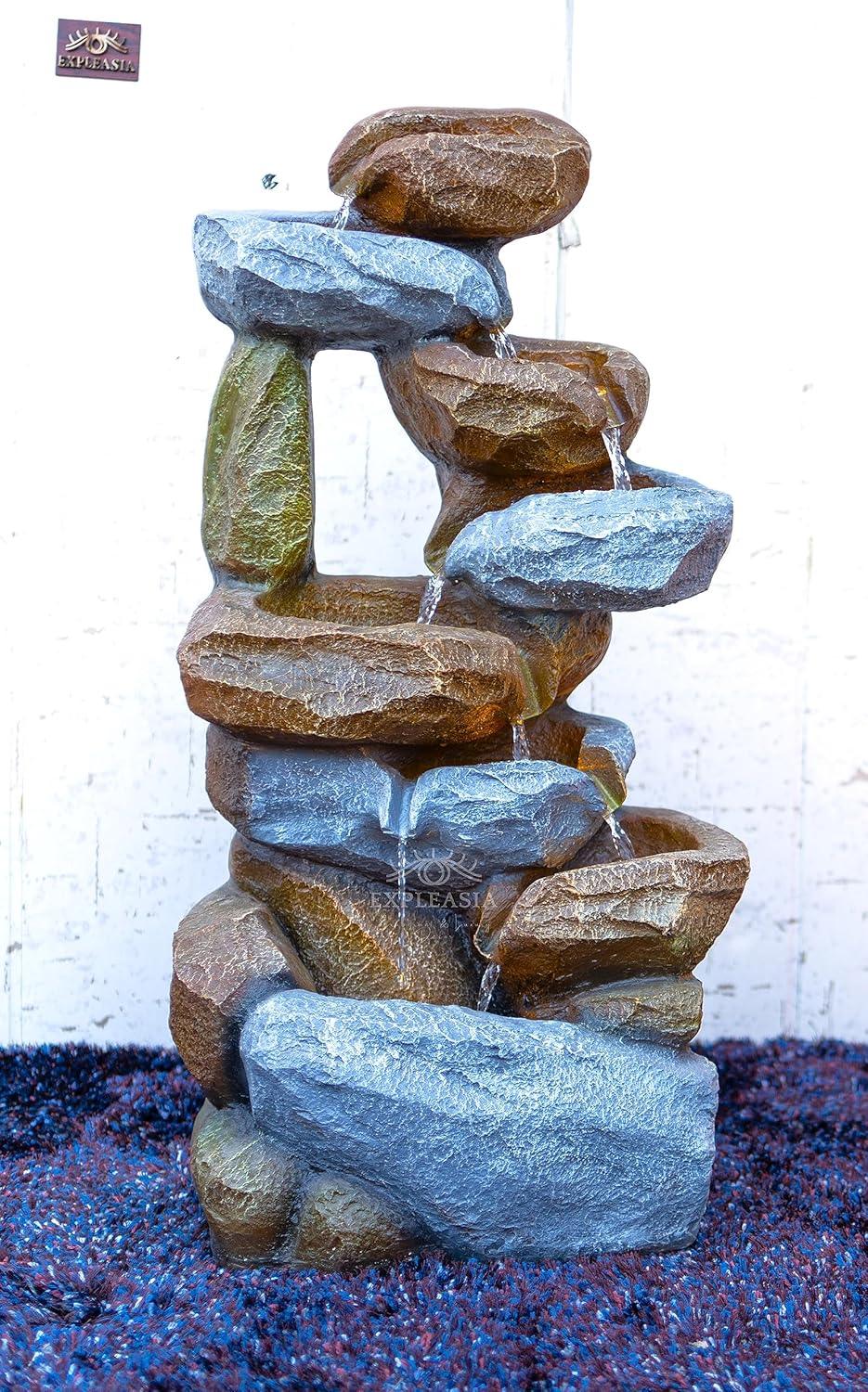 Natural Elegance Rock Stone Water Fountain-ArtyCraftz.com
