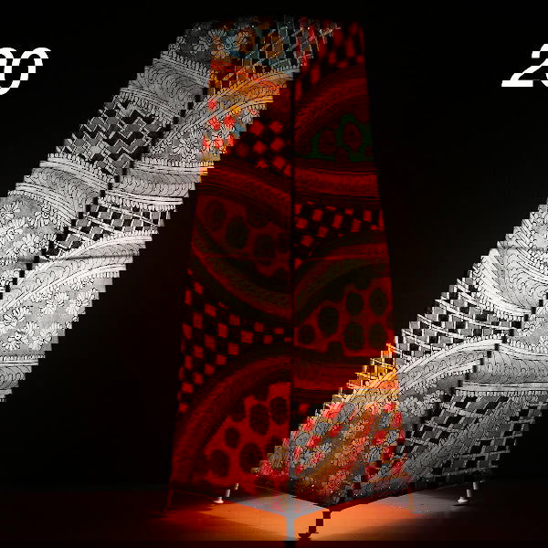 Nimmalakunta Kalamkari Sqaure Floor Lamp-ArtyCraftz.com