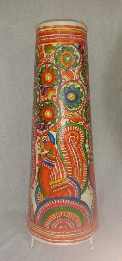 Nimmalakunta Peacock Floral Garden Leather Floor Lamp