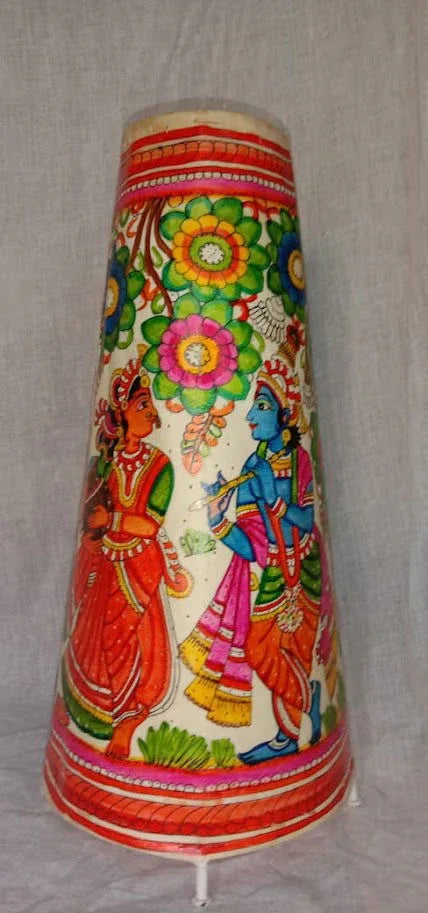 Nimmalakunta Radha Krishna Leather Lamp Shade - ArtyCraftz.com