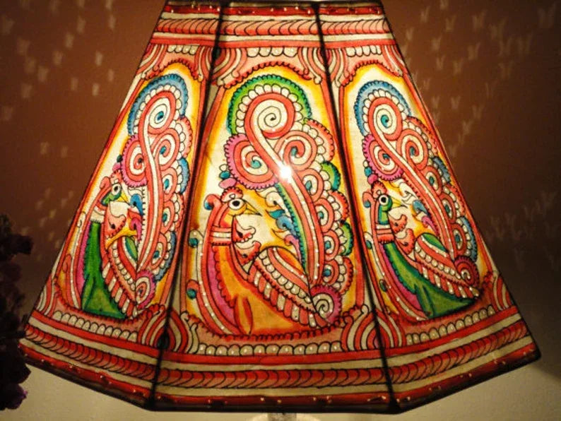 Nimmalakunta Tholu Bommalata Bird Design Leather Lamp Shade