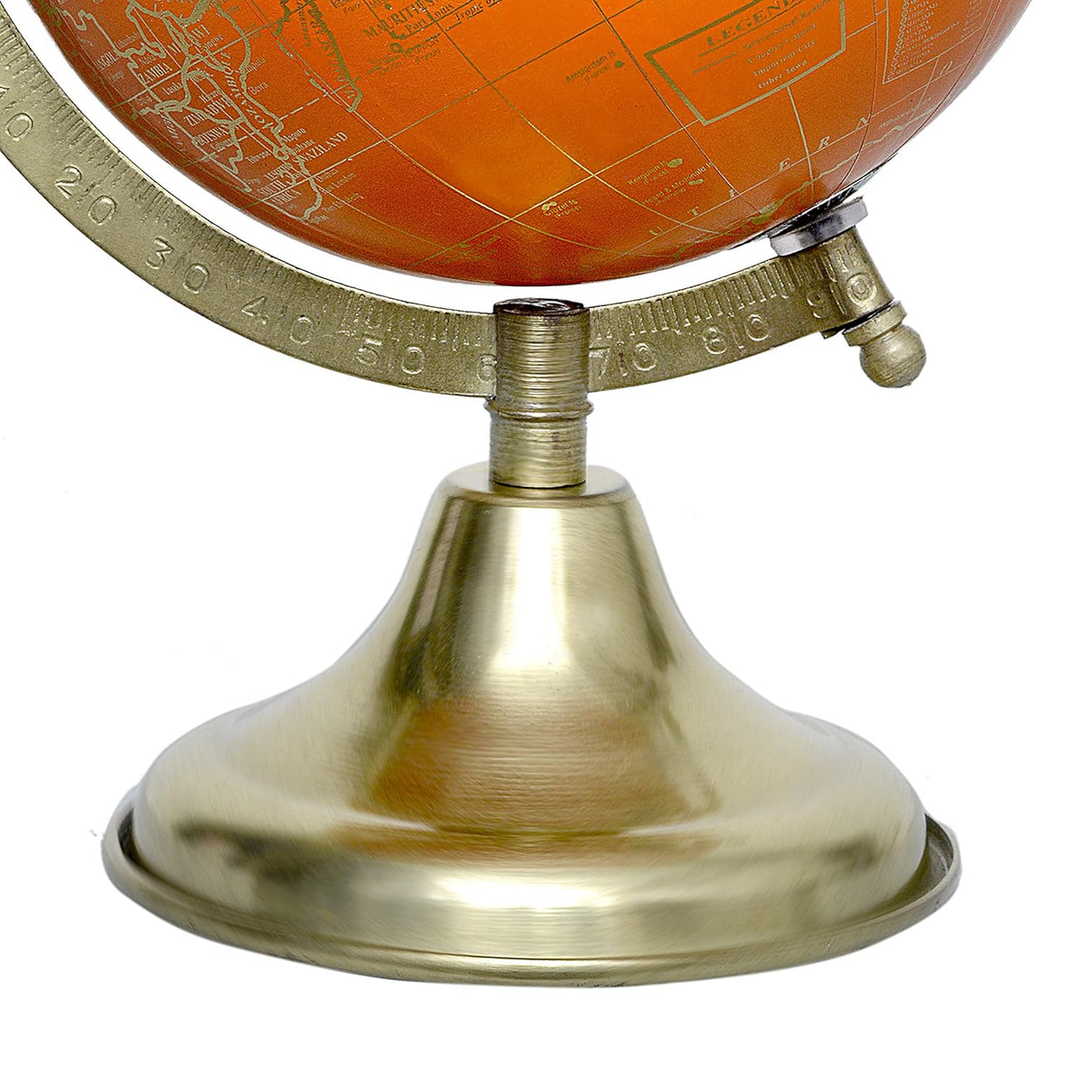 Orange Brass Desk Globe Showpiece- ArtyCraftz.com