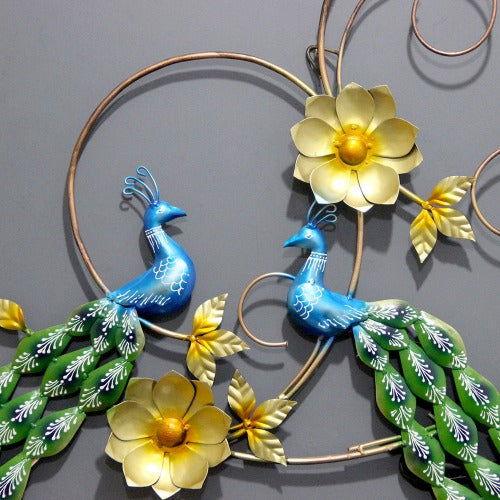 Pair of Metal Peacock With LED Light Wall Art - ArtyCraftz.com
