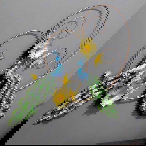 Pair of Metal Peacock With LED Light Wall Art - ArtyCraftz.com