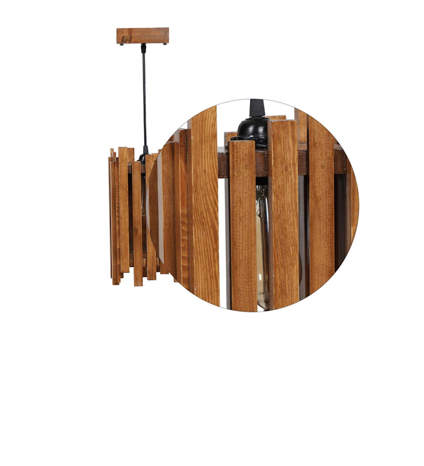 Palisade Brown Wooden Single Hanging Lamp-ArtyCraftz.com