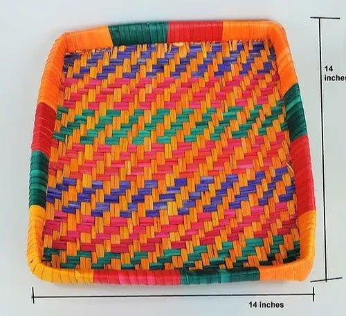 Palm Leaf Square Winnowing Basket- ArtyCraftz
