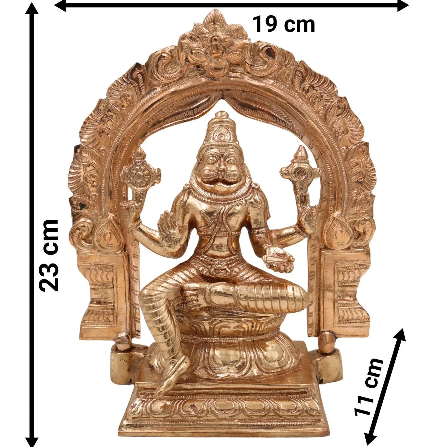 Panchaloha Narasimha Statue with Peedam-ArtyCraftz.com