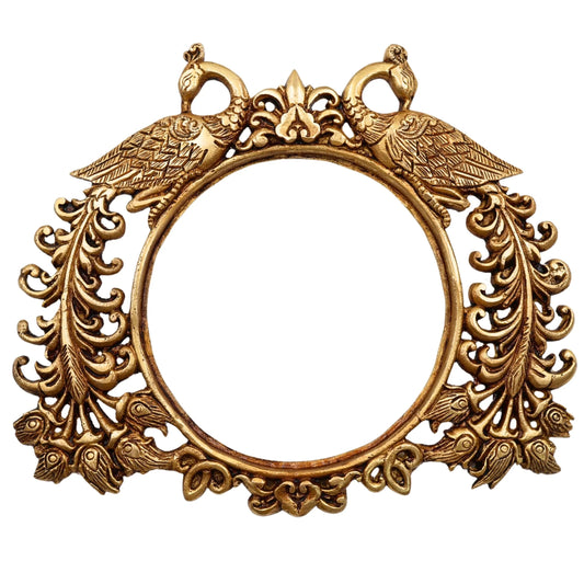 Peacock Design Brass Prabhavali Arch – Decorative Idol Frame (25 cm)-ArtyCraftz.com