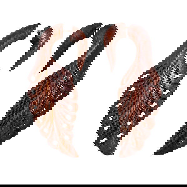 Peacock Style Wood Fake Gauges Earrings-2.75" - ArtyCraftz.com