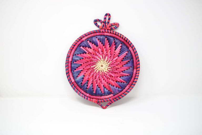 Pink and Violet Moonj Grass Wall Hanging - ArtyCraftz.com