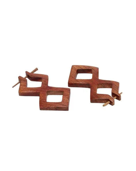 Pointed Sono Wood Earrings on Top View