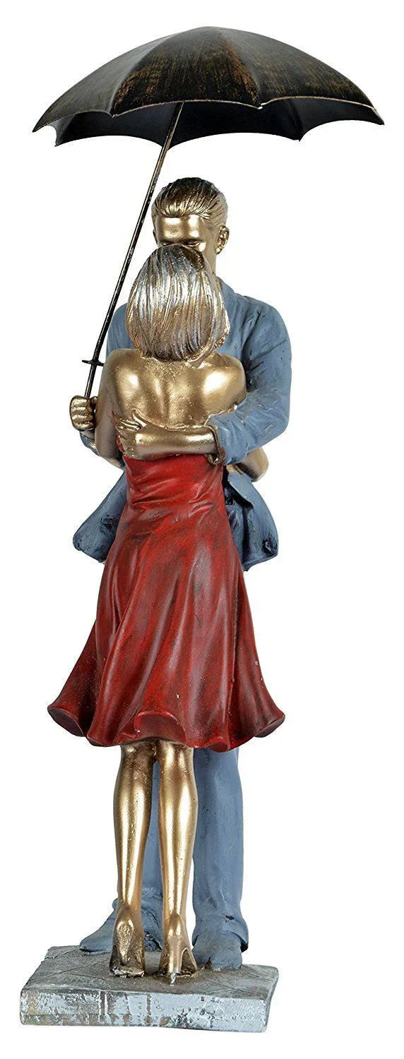 Polyester Love Couple with Umbrella Showpiece - ArtyCraftz.com