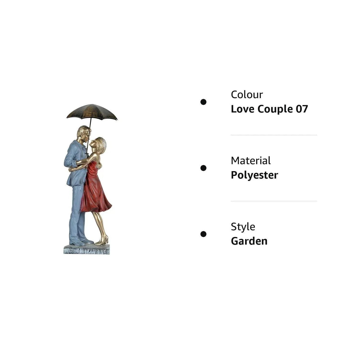 Polyester Love Couple with Umbrella Showpiece - ArtyCraftz.com